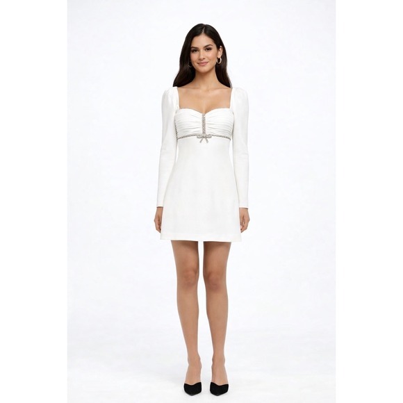 Self-Portrait White Crepe Diamant Mini Dress Long Sleeve UK 4 US 0 is  available for purchase on au PAY Market - Imported Goods Online Store  Co.Ltd. | au PAY Market - Online Shopping Site